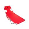Chaise Lounge Folding Portable Sunbathing Poolside Beach Chair, Red