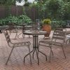 23.75'' Round Tempered Glass Metal Table