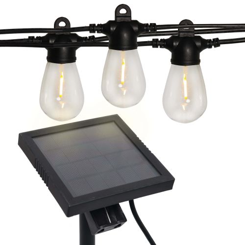 48' Vintage Warm White Solar String Lights