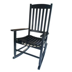 Outdoor wooden porch rocking chair with weather resistant finish (Material: Acacia Hardwood, Color: Black)