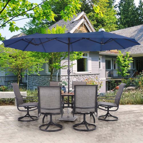 13 ft Large Patio Umbrella Double Sided Outdoor Market Umbrella Beige