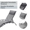 2PCS Set Chaise Lounges Outdoor Lounge Chair Lounger Recliner Chair For Patio Lawn Beach Pool Side Sunbathing