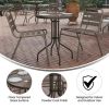 23.75'' Round Tempered Glass Metal Table