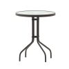 23.75'' Round Tempered Glass Metal Table
