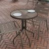 23.75'' Round Tempered Glass Metal Table