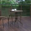 23.75'' Round Tempered Glass Metal Table