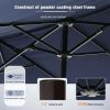 13 ft Large Patio Umbrella Double Sided Outdoor Market Umbrella Beige
