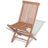 Folding Patio Chairs 2 pcs Solid Teak Wood