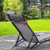 2PCS Set Chaise Lounges Outdoor Lounge Chair Lounger Recliner Chair For Patio Lawn Beach Pool Side Sunbathing