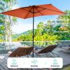 10 x 6.6ft Rectangle Patio Table Umbrella Outdoor Market Umbrella with 6 Steel Ribs and Crank Handle, Navy Blue