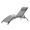 2PCS Set Chaise Lounges Outdoor Lounge Chair Lounger Recliner Chair For Patio Lawn Beach Pool Side Sunbathing