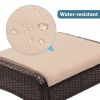 6-Piece Outdoor Patio PE Wicker Rattan Sofa Set Dining Table Set with Removable Cushions and Tempered Glass Tea Table for Backyard;  Poolside;  Deck