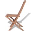 Folding Patio Chairs 2 pcs Solid Teak Wood