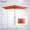 10 x 6.6ft Rectangle Patio Table Umbrella Outdoor Market Umbrella with 6 Steel Ribs and Crank Handle, Navy Blue