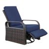 Outdoor Patio Rattan Wicker Swivel Recliner Chair;  Adjustable Reclining Chair 360Â¬âˆž Rotating with Water Resistant Cushions