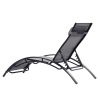 2PCS Set Chaise Lounges Outdoor Lounge Chair Lounger Recliner Chair For Patio Lawn Beach Pool Side Sunbathing