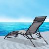 2PCS Set Chaise Lounges Outdoor Lounge Chair Lounger Recliner Chair For Patio Lawn Beach Pool Side Sunbathing