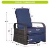 Outdoor Patio Rattan Wicker Swivel Recliner Chair;  Adjustable Reclining Chair 360Â¬âˆž Rotating with Water Resistant Cushions